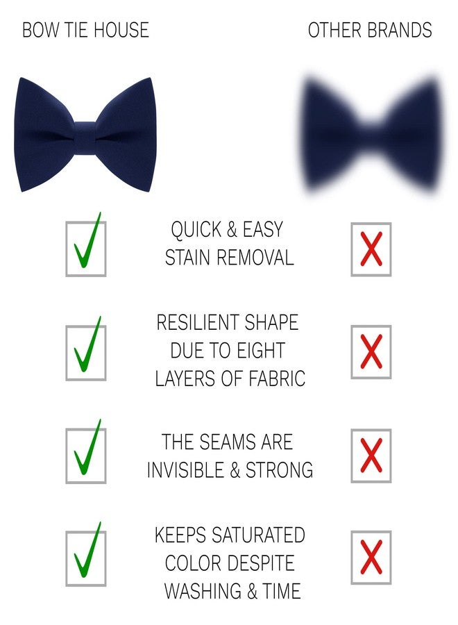 Bow Tie House ربطة عنق كلاسيكية جاهزة للارتداء للرجال من Bow Tie House، مناسبة للبدلات الرسمية (مقاس كبير، لون أزرق داكن) - Image 3